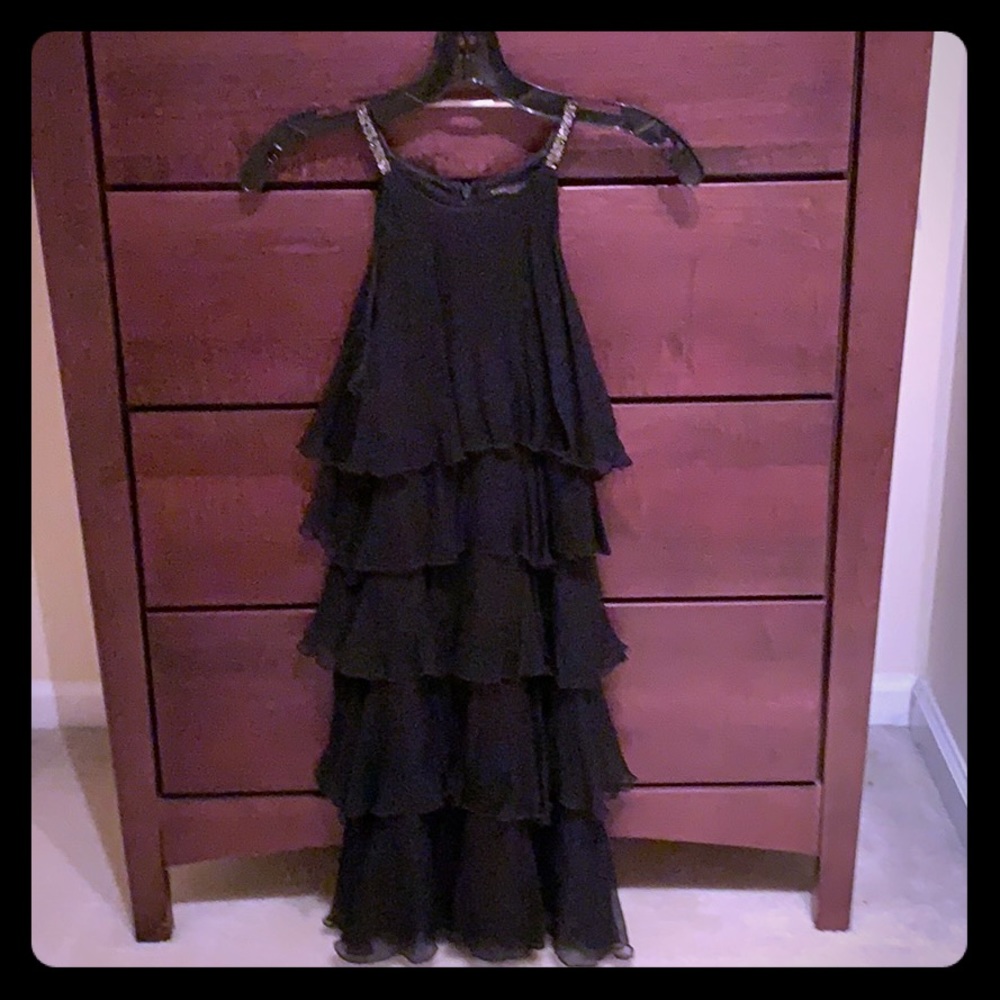 BCBG Black Ruffle Cocktail Dress